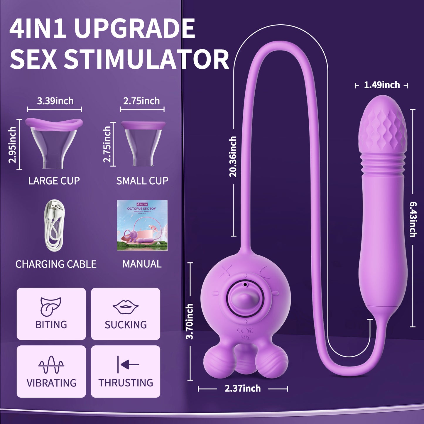 Octopus Sucking Vibrator 4 in 1